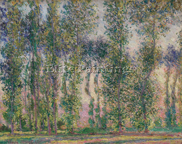 CLAUDE MONET POPLARS AT GIVERNY 1887 ARTIST PAINTING REPRODUCTION HANDMADE OIL