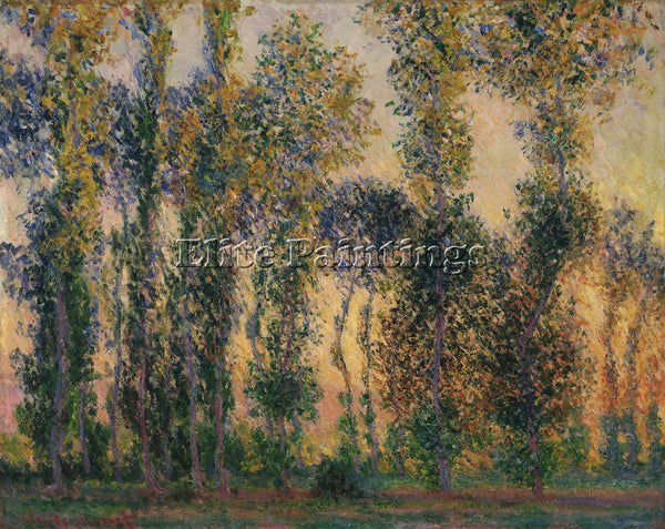 CLAUDE MONET POPLARS AT GIVERNY 1888 ARTIST PAINTING REPRODUCTION HANDMADE OIL