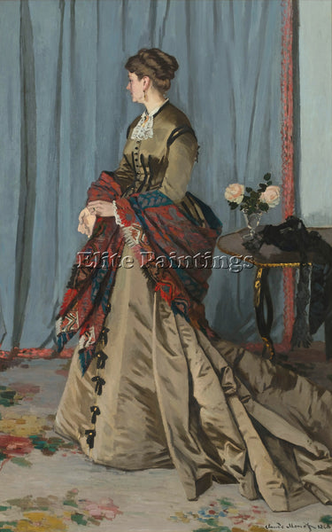 CLAUDE MONET PORTRAIT OF MRS GAUDIBERT 1868 ARTIST PAINTING HANDMADE OIL CANVAS