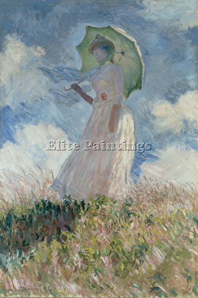 CLAUDE MONET STUDY OF A FIGURE OUTDOORS FACING LEFT 1886 ARTIST PAINTING CANVAS