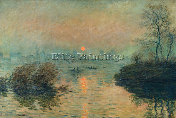 CLAUDE MONET SUNSET ON THE SEINE WINTER EFFECT 1880 ARTIST PAINTING REPRODUCTION