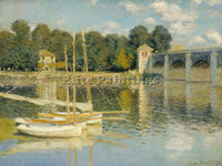 CLAUDE MONET THE BRIDGE AT ARGENTEUIL 1874 ARTIST PAINTING REPRODUCTION HANDMADE