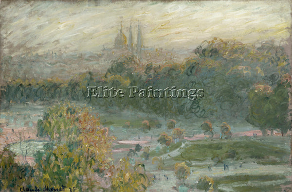 CLAUDE MONET THE TUILERIES STUDY 1876 ARTIST PAINTING REPRODUCTION HANDMADE OIL