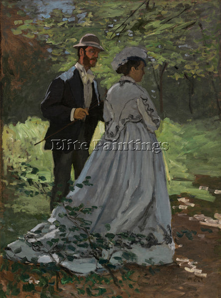 CLAUDE MONET THE WALKERS 1865 ARTIST PAINTING REPRODUCTION HANDMADE CANVAS REPRO