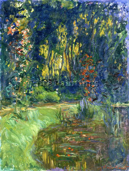 CLAUDE MONET THE WATER LILY POND AT GIVERNY 1917 ARTIST PAINTING HANDMADE CANVAS
