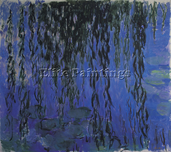 CLAUDE MONET WATER LILIES AND WEEPING WILLOW BRANCHES 1916 1919 ARTIST PAINTING