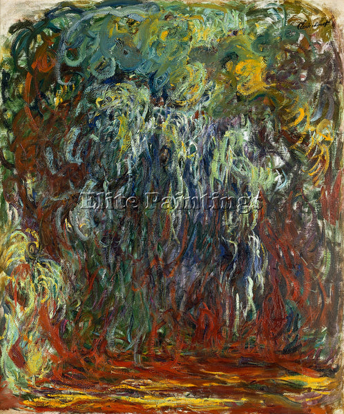 CLAUDE MONET WEEPING WILLOW GIVERNY 1920 1922 ARTIST PAINTING REPRODUCTION OIL