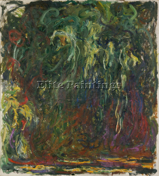 CLAUDE MONET WEEPING WILLOW 1920 1922 ARTIST PAINTING REPRODUCTION HANDMADE OIL