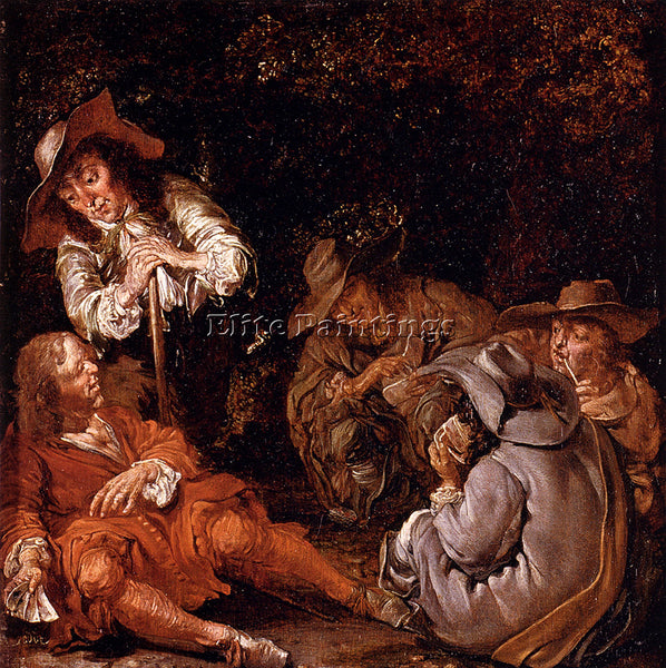 PIETER CODDE CODDE PIETER TRAVELERS RESTING ON A PATH ARTIST PAINTING HANDMADE