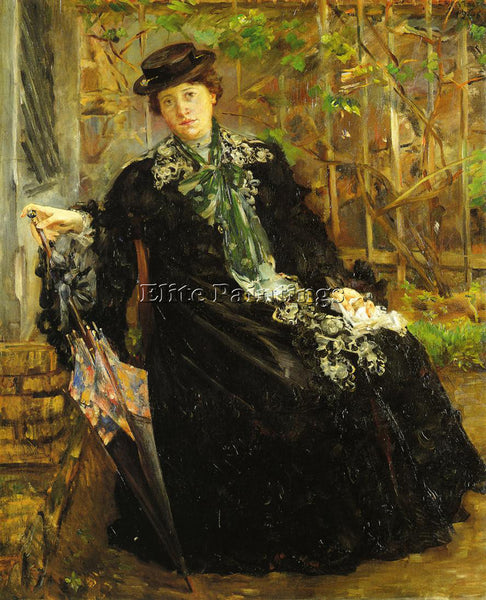 LOVIS CORINTH IN A BLACK COAT ARTIST PAINTING REPRODUCTION HANDMADE CANVAS REPRO