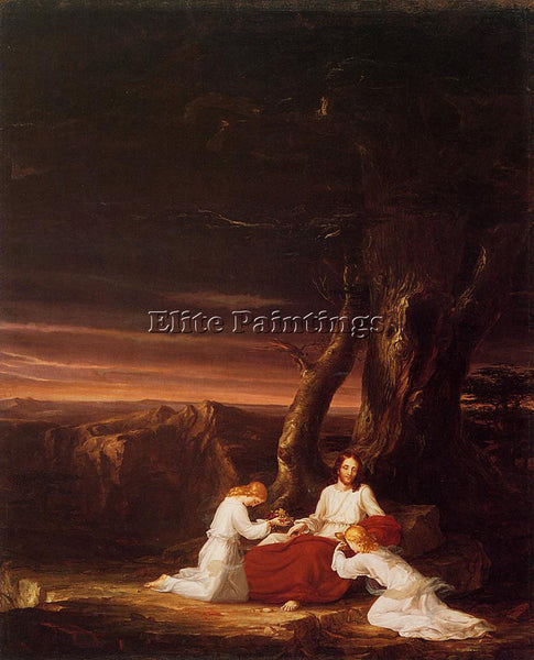 THOMAS COLE ANGELS MINISTERING TO CHRIST IN THE WILDERNESS ARTIST PAINTING REPRO