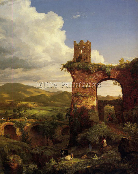 THOMAS COLE ARCH OF NERO ARTIST PAINTING REPRODUCTION HANDMADE CANVAS REPRO WALL