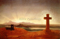 THOMAS COLE CROSS AT SUNSET ARTIST PAINTING REPRODUCTION HANDMADE OIL CANVAS ART
