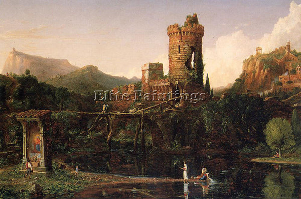 THOMAS COLE LANDSCAPE COMPOSITION ITALIAN SCENERY ARTIST PAINTING REPRODUCTION