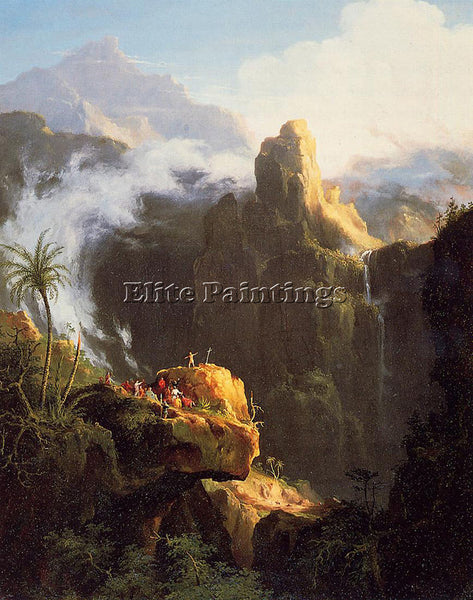 THOMAS COLE LANDSCAPE COMPOSITION SAINT JOHN IN THE WILDERNESS PAINTING HANDMADE