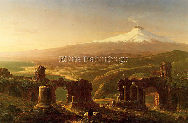 THOMAS COLE MOUNT ETNA FROM TAORMINA ARTIST PAINTING REPRODUCTION HANDMADE OIL