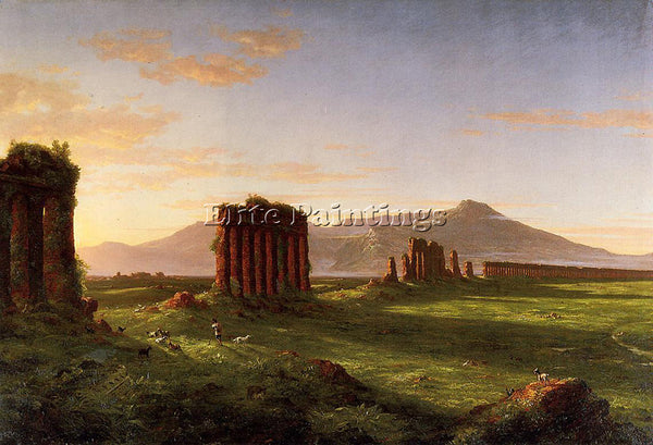THOMAS COLE ROMAN CAMPAGNA ARTIST PAINTING REPRODUCTION HANDMADE OIL CANVAS DECO