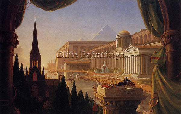 THOMAS COLE THE ARCHITECT S DREAM ARTIST PAINTING REPRODUCTION HANDMADE OIL DECO
