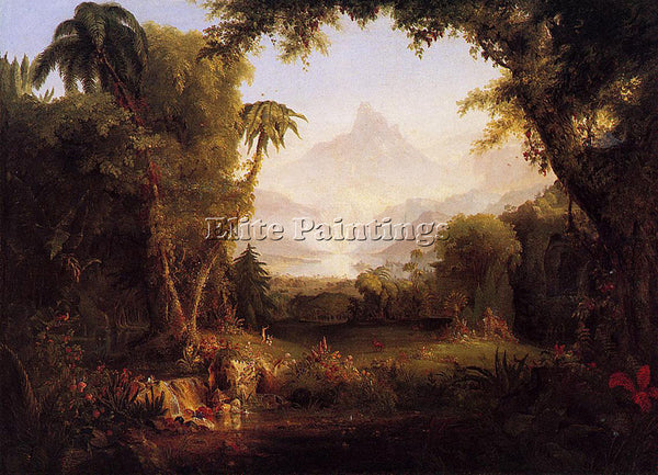 THOMAS COLE THE GARDEN OF EDEN 1828 ARTIST PAINTING REPRODUCTION HANDMADE OIL
