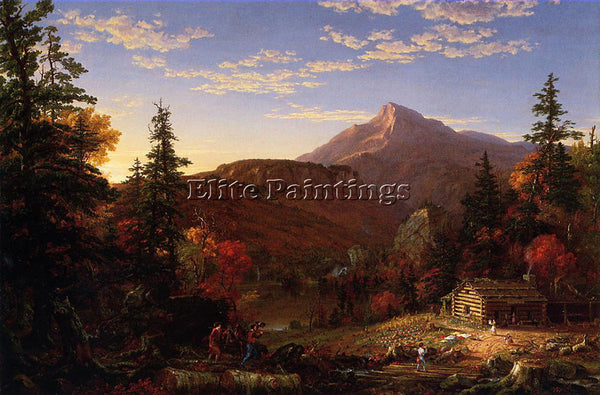 THOMAS COLE THE HUNTER S RETURN ARTIST PAINTING REPRODUCTION HANDMADE OIL CANVAS