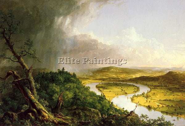 THOMAS COLE THE OXBOW THE CONNECTICUT RIVER NEAR NORTHAMPTON ARTIST PAINTING OIL