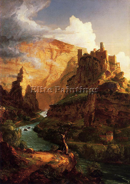 THOMAS COLE VALLEY OF THE VAUCLUSE ARTIST PAINTING REPRODUCTION HANDMADE OIL ART