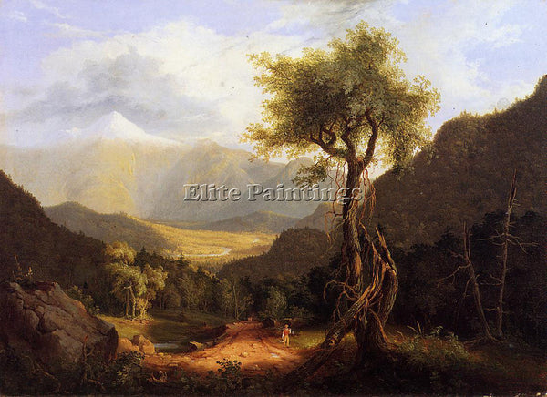 THOMAS COLE VIEW IN THE WHITE MOUNTAINS 1827 ARTIST PAINTING HANDMADE OIL CANVAS