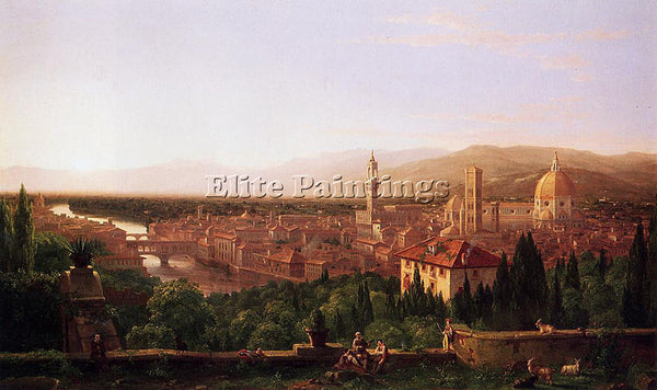 THOMAS COLE VIEW OF FLORENCE FROM SAN MINIATO ARTIST PAINTING REPRODUCTION OIL