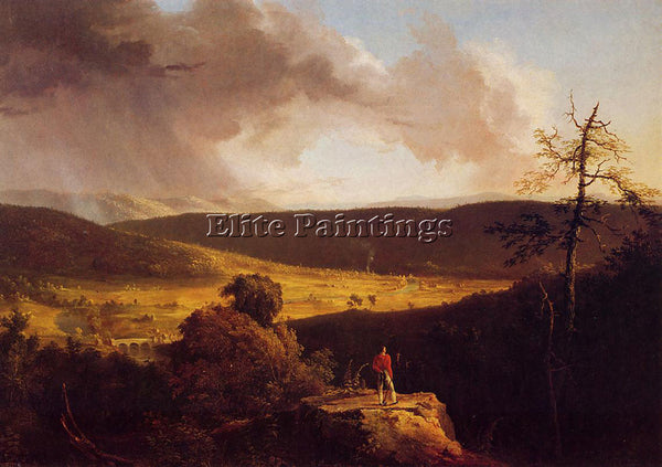 THOMAS COLE VIEW OF L ESPERANCE ON THE SCHOHARIE RIVER ARTIST PAINTING HANDMADE