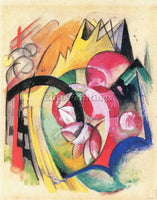 FRANZ MARC COLORED FLOWERS ARTIST PAINTING REPRODUCTION HANDMADE OIL CANVAS DECO