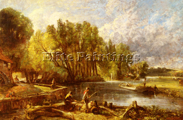 JOHN CONSTABLE THE YOUNG WALTONIANS ARTIST PAINTING REPRODUCTION HANDMADE OIL