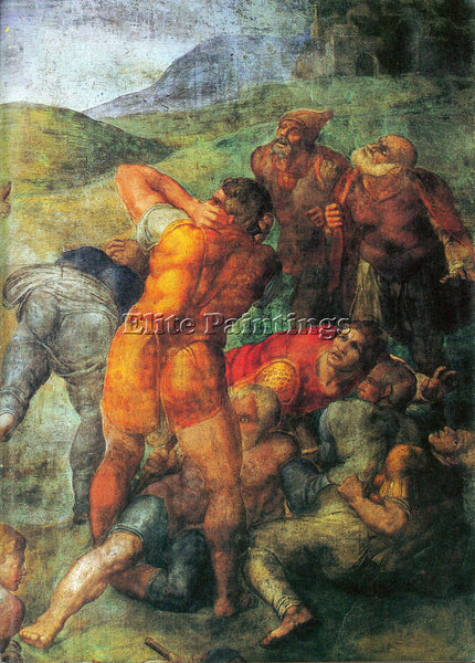 MICHELANGELO CONVERSION OF PAUL DETAIL ARTIST PAINTING REPRODUCTION HANDMADE OIL