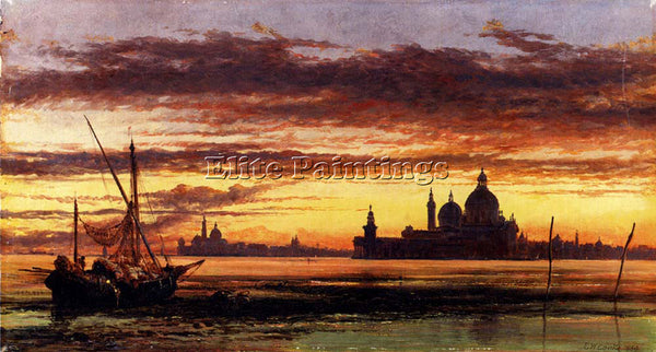 EDWARD WILLIAM COOKE SUNSET SKY SALUTE AND SAN GIORGIO MAGGIORE ARTIST PAINTING