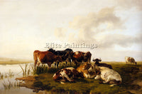 THOMAS SIDNEY COOPER THE LOWLAND HERD ARTIST PAINTING REPRODUCTION HANDMADE OIL