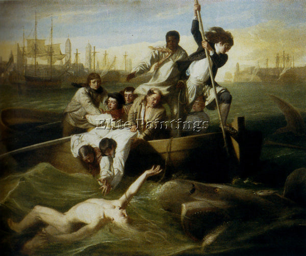 JOHN SINGLETON COPLEY BRROK WATSON AND THE SHARK ARTIST PAINTING HANDMADE CANVAS