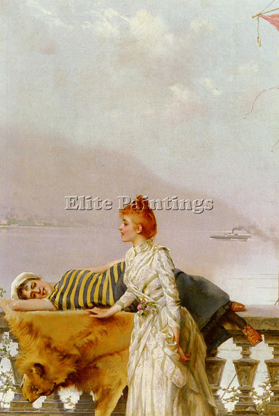 VITTORIO CORCOS MATTEO ON THE BALCONY ARTIST PAINTING REPRODUCTION HANDMADE OIL