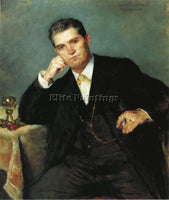 LOVIS CORINTH PORTRAIT OF FRANZ HEINRICH WITH A GLASS OF WINE PAINTING HANDMADE
