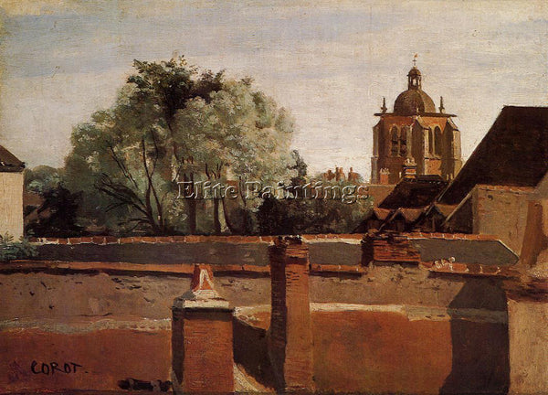 JEAN-BAPTISTE-CAMILLE COROT BELL TOWER CHURCH SAINT PATERNE AT ORLEANS PAINTING