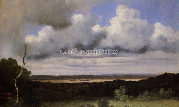 JEAN-BAPTISTE-CAMILLE COROT FONTAINEBLEAU STORM OVER THE PLAINS ARTIST PAINTING