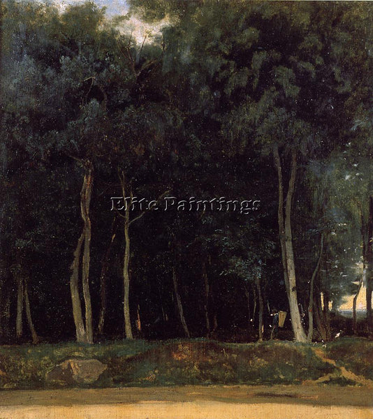 JEAN-BAPTISTE-CAMILLE COROT FONTAINEBLEAU THE BAS BREAU ROAD ARTIST PAINTING OIL