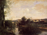 JEAN-BAPTISTE-CAMILLE COROT OLD BRIDGE AT LIMAY ON THE SEINE ARTIST PAINTING OIL