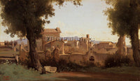 JEAN-BAPTISTE-CAMILLE COROT ROME VIEW FROM THE FARNESE GARDENS MORNING PAINTING