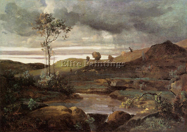 JEAN-BAPTISTE-CAMILLE COROT THE ROMAN CAMPAGNA IN WINTER ARTIST PAINTING CANVAS