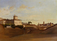 JEAN-BAPTISTE-CAMILLE COROT VIEW OF PINCIO ITALY ARTIST PAINTING HANDMADE CANVAS