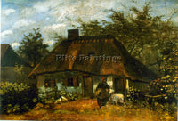 VAN GOGH COTTAGE ARTIST PAINTING REPRODUCTION HANDMADE OIL CANVAS REPRO WALL ART
