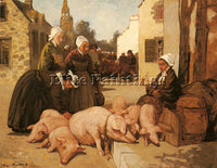 FRENCH COTTET CHARLES SELLING LIVESTOCK ARTIST PAINTING REPRODUCTION HANDMADE