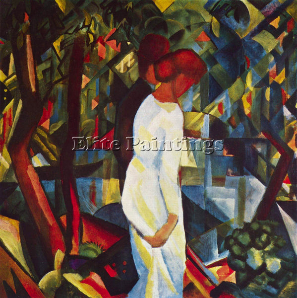 MACKE COUPLE IN THE FOREST ARTIST PAINTING REPRODUCTION HANDMADE OIL CANVAS DECO