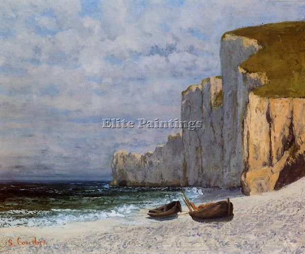 GUSTAVE COURBET A BAY WITH CLIFFS ARTIST PAINTING REPRODUCTION HANDMADE OIL DECO
