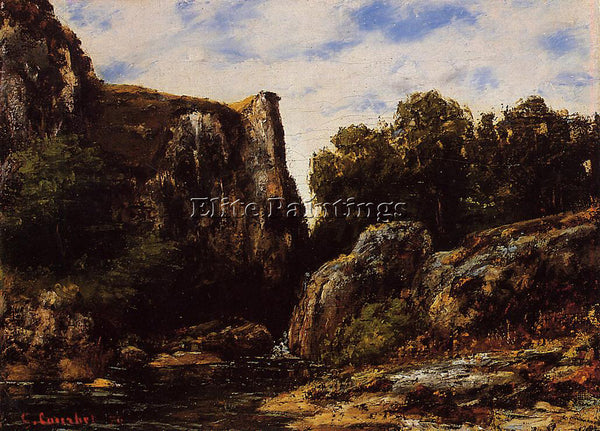 GUSTAVE COURBET A WATERFALL IN THE JURA ARTIST PAINTING REPRODUCTION HANDMADE