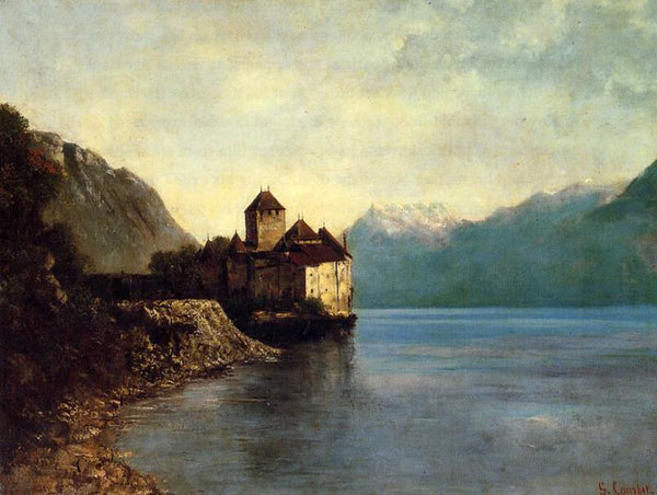 GUSTAVE COURBET CHATEAU DU CHILLON ARTIST PAINTING REPRODUCTION HANDMADE OIL ART